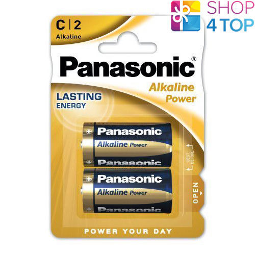 2 PANASONIC ALKALINE POWER C LR14 BATTERIES BLISTER 1.5V BABY R14
