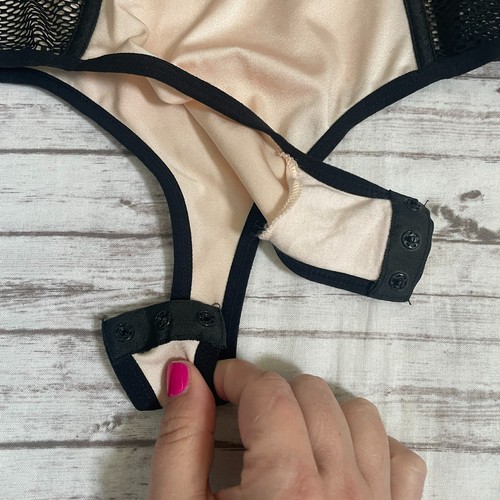 Coquette Damen Body Teddy Dessous schwarz beige Größe M Netz Bügel - Bild 5 von 11