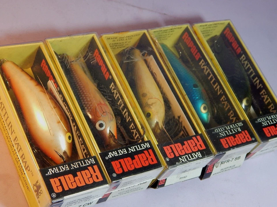 Señuelos Rapala Rattlin' Fat Rap RFR07-CW/HM/SD/SB/TSD (18 g/7 cm) vintage años 90-NOS Foto 2 de 4