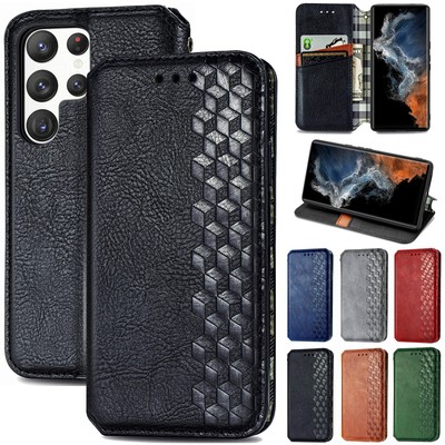 For Samsung S26 Ultra S25FE S24 S23 S22 Magnetic Leather Wallet Stand Case Cover