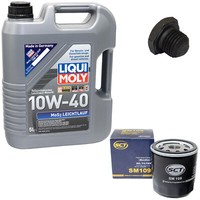 MotoröL Set 10W-40 5 Liter + ÖLfilter SM 109 + Schraube FüR Opel Corsa A Kadett