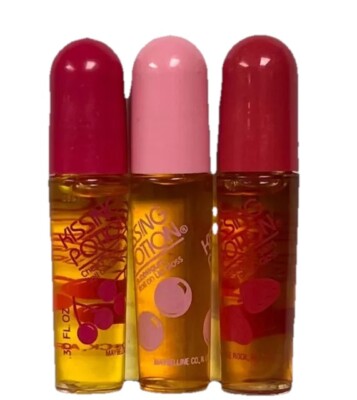 3 Maybelline Kissing Potion 1 Cherry Smash ,1 Bubblegum ,1 Strawberry Swirl -90s