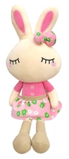 Bunny Rabbit Cllayees 18” Soft Stuffed Animal Pink Dress Plush Toy Easter