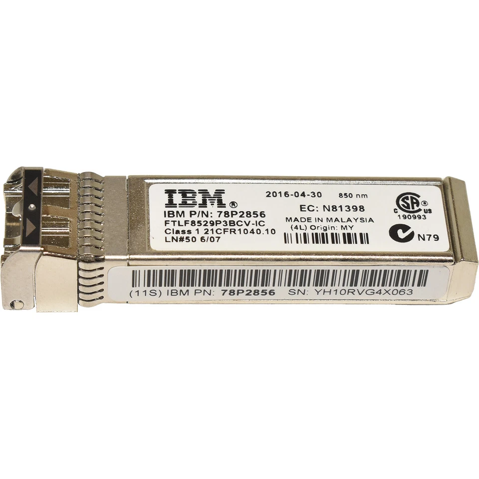 IBM FTLF8529P3BCV-IC 16Gb SW SFP+ 850nm FC Transceiver 78P2856 - Bild 2 von 4