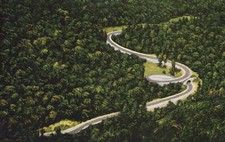 512 Loop Over Loopover Smoky Mountains National Park Chimney Tops Linen Postcard