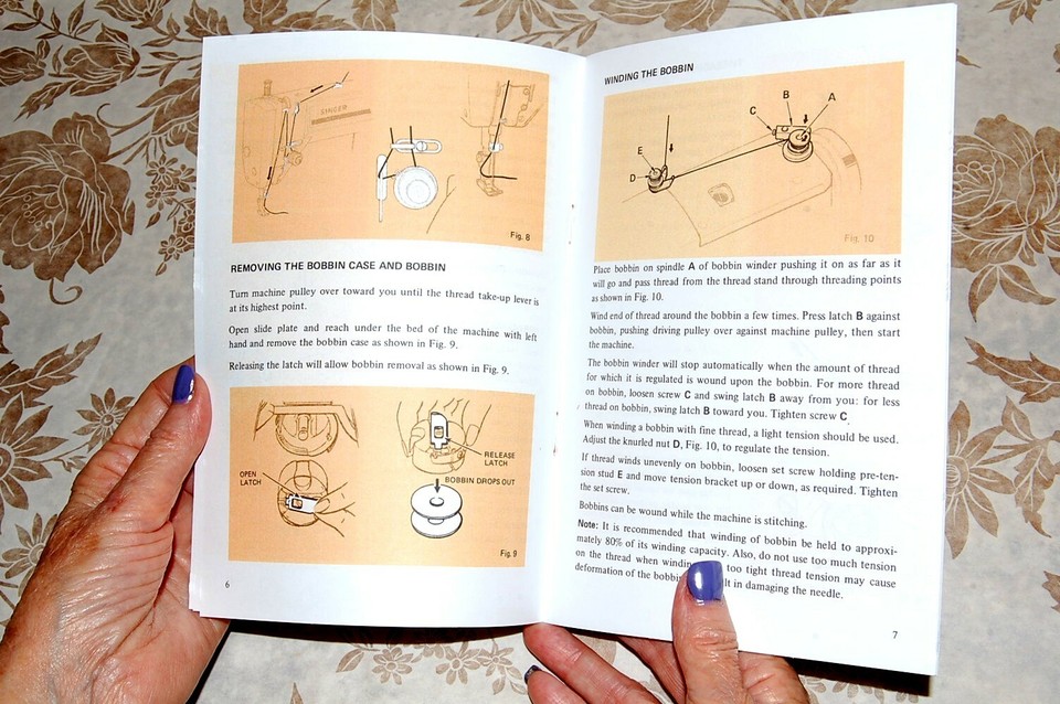 Instructions Manual for Singer Sewing Machine Class 591, Series 591C ...