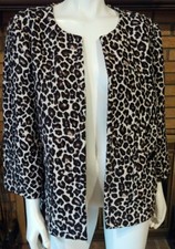Chico's Animal Print Modern Jacquard Open Front Blazer/Jacket NWT 139 Size 3