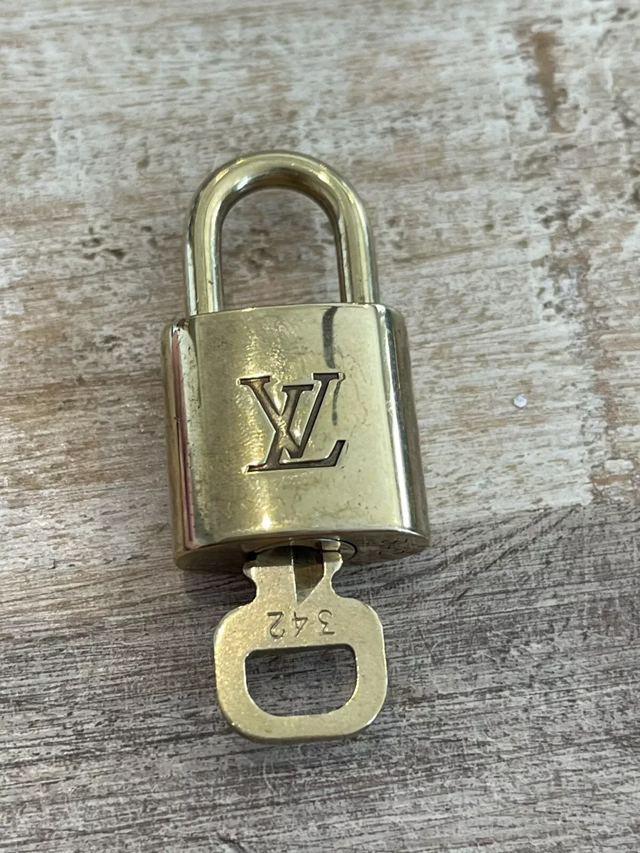 authentic LOUIS VUITTON LV padlock key set bag accessory brass