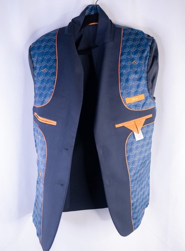 TALLIA Boys Sports Coat Jacket Navy 2-Button 14R Poly Blend - Picture 9 of 13
