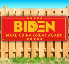 BIDEN MAKE CHINA GREAT AGAIN! Advertising Vinyl Banner Flag Sign USA TRUMP