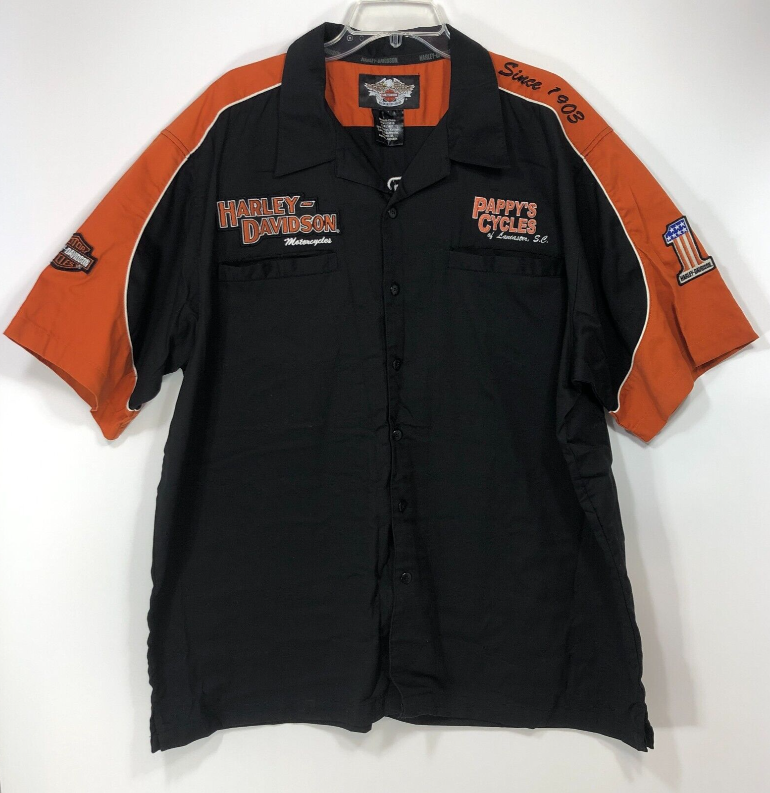 Harley Davidson Shirt Men's2XL Black Embroidered Button Up Motorcycle Biker- New