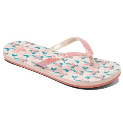 Reef Big Girl's 4/5 Stargazer Flip Flops Sandals Pink Mermaid Sparkles Glitter | eBay
