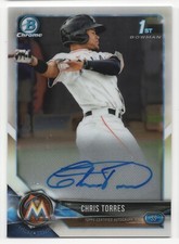 2018 Topps 1st Bowman Chrome CHRIS TORRES #BCPA-CT Prospect Auto-Marlins