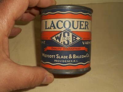 WESTCOTT SLADE & BALCOM PROVIDENCE RI Lacquer Paint Varnish 1/2 Pint Can c.1940
