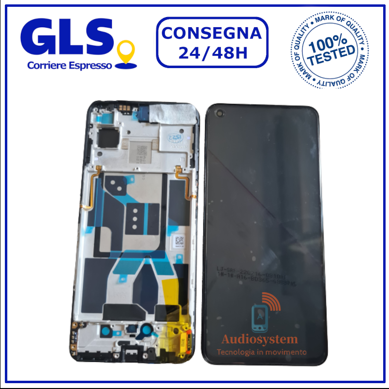 Display LCD TFT Con Telaio Per Realme GT 5G – Schermo Nero Con Touch – RMX2202