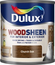 Dulux Woodsheen Interior Exterior Durable Stain Varnish Paint 250ml - Church Oak