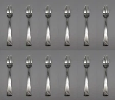 SET OF TWELVE - Oneida Stainless Flatware ERA Pastry Forks USA