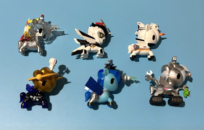 Lot of 6 Tokidoki Unicorno Space Figures Saturn Galaxia Unirover Shuttle Houston