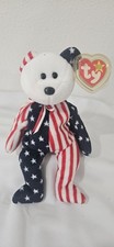 TY Beanie Baby SPANGLE the Bear (White Head Version) (8.5 inch) Stuffed Plush