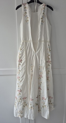 Mango Cream Off White Embroidered Lace Panel Sleeveless Maxi Dress 8 - Picture 3 of 8