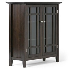Simpli Home Bedford Wood 39" Transitional Medium Cabinet in Brown