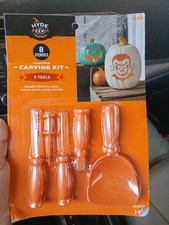 Hyde  Eek Pumpkin Carving Kit with 5 Orange Tools 8 Stencils Halloween Crafts
