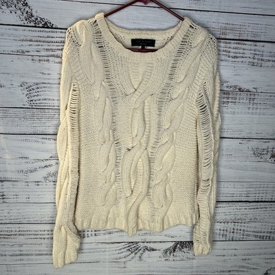 Rag & Bone Felted Cable Knit Pullover Wool Blend Sweater Womens Medium $575 MSRP