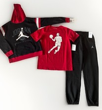 Nike Air Jordan Boys Jumpman Hoodie, T-Shirt  Fleece Joggers Set XL 18 20 NWT