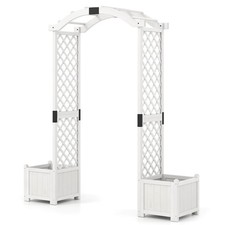 Garden Arbor with Planter Wooden Planter Arch with Trellis White