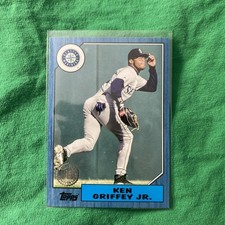 KEN GRIFFEY JR 2022 TOPPS UPDATE 1987 BLUE PARALLEL INSERT CARD SEATTLE MARINERS