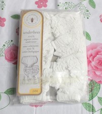 Burt Bees Kids NEW Infant Girl 24M 100 Organic Cotton White 3 Diaper Cover's