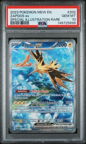 Zapdos ex #202/165 SV: Scarlet & Violet 151 PSA 10 GEM MT