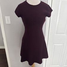 Banana Republic Maroon back zip knit cap sleeve dress size 2 empire waist