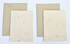 Set/2 Textured Handmade Paper Blank Beige Cards for Crafts Thick Rough Torn Edge
