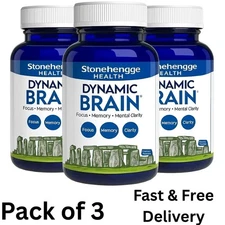 3-Pack Of Stonehenge Health Dynamic Brain Supplement
