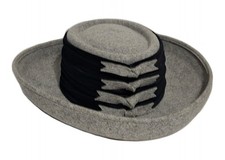 Vtg Doeskin Felt 100 Wool Gray Fedora Hat with layered Bows By Bollman  Co.