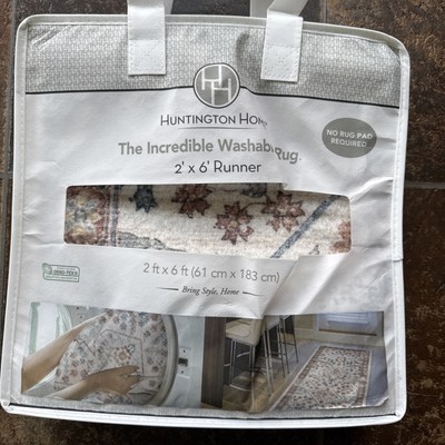 Huntington Home The Incredible Washable Rug 2’ X 6’ Runner Area Rug ...