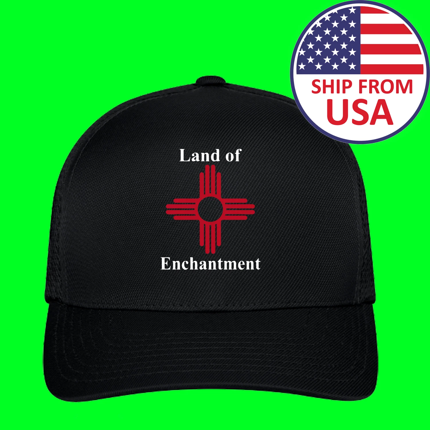 Land Of Enchantmen Black Hat Baseball Cap Size S/M & L/XL