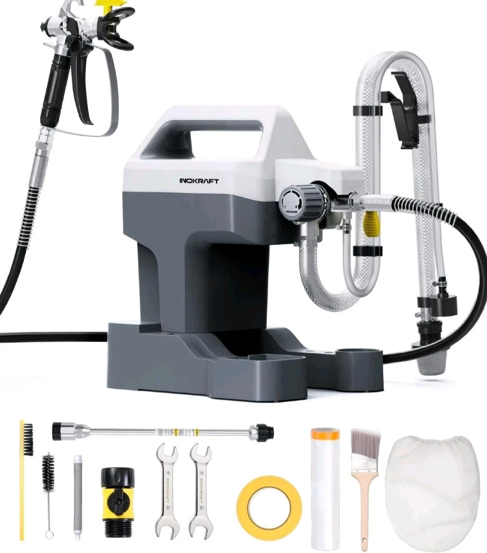Kit pulverizador de pintura sin aire InoKraft NEO, 466 W, cubre hasta 7 m²/min todo en uno