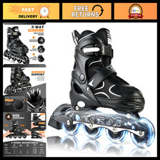 Adjustable Inline Skates for Kids Adults, Light Up Wheels, Ages 5-12, Beginner