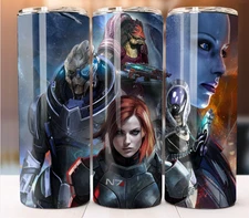 Mass Effect The Board Game Character Tumbler 20oz Skinny Cup Mug Stainless Steel