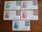 Canada 284-88 FDC 1949 King George VI Birthday First Day Cover Set of 5 Blocks