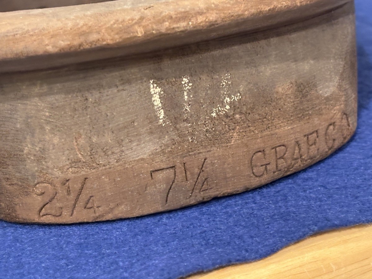 Antique Primitive Wooden Block Hat Brim Mold Millinery Form 561 7 1/4 1 1/2 antique-hat-mold-milinery-  main image 2