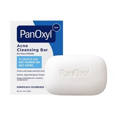 PanOxyl Acne Cleansing Bar, 2 Salicylic Acid, For Face Body, 4 oz Whole Bod
