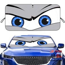Car Windshield Sun Shade, Funny Eyes Sun Visor, Wear-Resistant Large eyes-grey