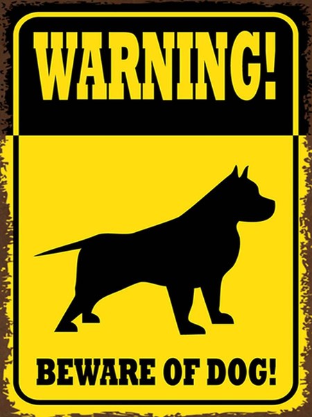 Holzschild 40X30 Cm Hund Warning Beware Of Dog Deko Geschenk Holz Schild-image