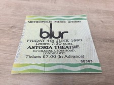 BLUR - The Astoria London Original Used Gig Ticket 4th June 1993