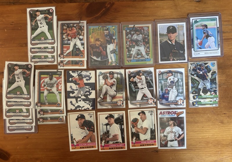 Card Lot of 27 - Houston Astros - Cam Smith Rookies, TATSU YANIMAT Bowman