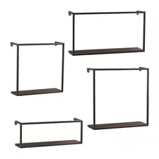 Set Of Four Metal Decorative Wall Shelves In Different Sizes