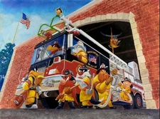 Warner Bros. Looney Tunes Firefighter Where One Goes Tweety Daffy Sylvester art